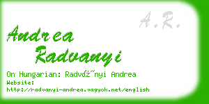 andrea radvanyi business card